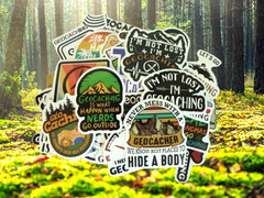 Geocaching Stickers – 50 Vinyl PVC Waterproof Decals -No Duplicates Ship Include