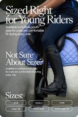 Unisex Soft Leather Zip-Up Equestrian Kids Half Chaps for Horseback Riding | See