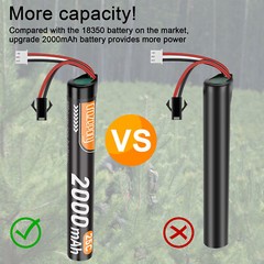 2x 7.4V 2000mAh Airsoft 25C Lithium-ion Battery Pack Splatter Ball Gun Battery