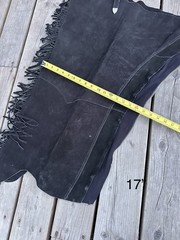 Adult Large Black Leather Western Show Chaps