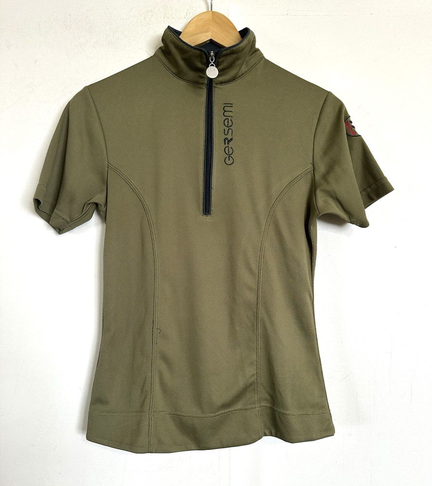 GERSEMI Elin Schooling Top Small Olive Green Short Sleeve