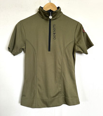 GERSEMI Elin Schooling Top Small Olive Green Short Sleeve