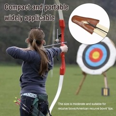 KURUGEILI 2pcs Archery Recurve Bow Limb Protector Leather Tip Guard Brown