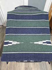 Blue and Green Cotton Blend Horse Saddle Blanket 60×30
