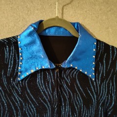 Western Show Jacket Zip Sz L Crystals Glitzy Showmanship Equestrian Horse Riding