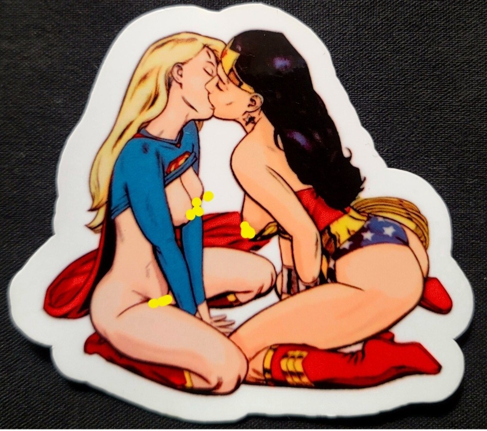 SEXY GIRL STICKER «SUPER GIRLS» 3 1/2 X 3 1/4″ GLOSSY