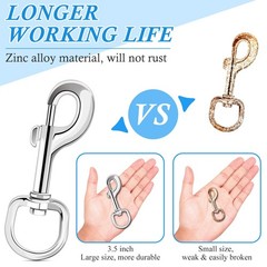 8 Pcs Swivel Eye Bolt Snap Hooks Heavy Duty Eye Bolt Clips Zinc Alloy Single End