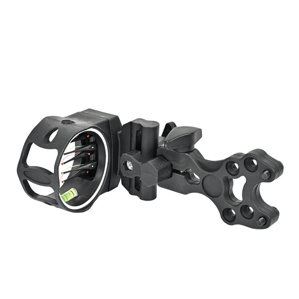 5 Pin Archery Bow Ambidextrous Sight adjustable 0.019″ Fiber Optic Bubble Level