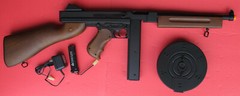 Auto Electric Airsoft Gun Thompson Tommy Gun M1A1 Wood Color 6mm BB