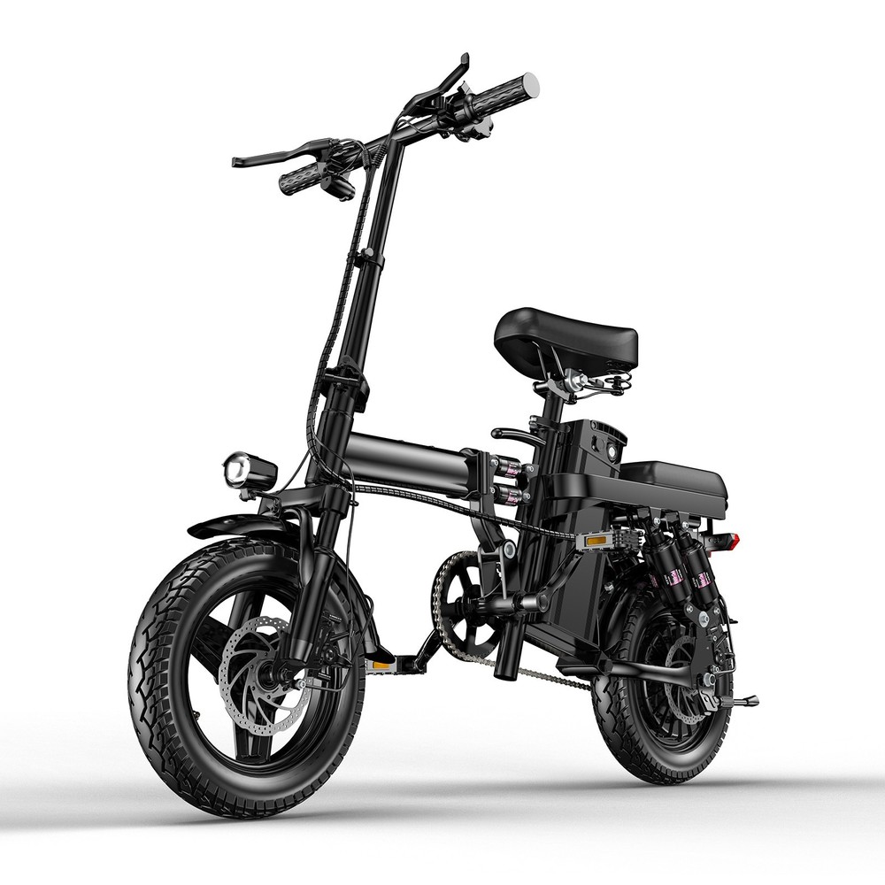 mini folding e bike 14 inch 2 seat person 400w power full suspension long range