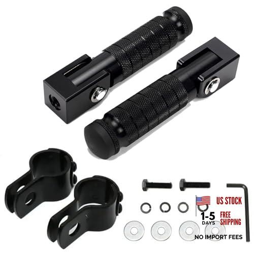 M8 Motorcycle Foot Pegs 90 Degree Foldable Footpegs CNC Anti-Skid Black