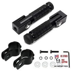 M8 Motorcycle Foot Pegs 90 Degree Foldable Footpegs CNC Anti-Skid Black