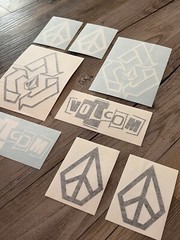 8 Volcom Black / White Stickers Skateboarding Decal Stickers Clothing Skate