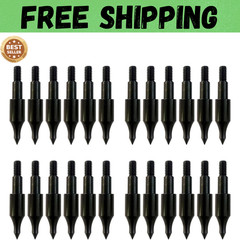 24 Pcs Steel 100 Grain Archery Arrow Field Points Field Tips – Practice Target &