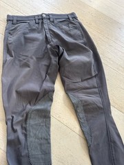 Pikeur Breeches 34 (32×31) Gray Knee Patch Riding Pants Equestrian Stretch