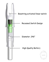GT Lighted Nocks for Arrows with .246 Inside Diameter Bolts with ON/Off Switch
