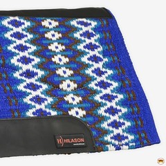 HILASON 34×32 In Western Horse Saddle Blanket Wool Pad Blue