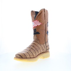 Dingo Patriot DI-607 Mens Brown Leather Pull On Cowboy Western Boots 9.5