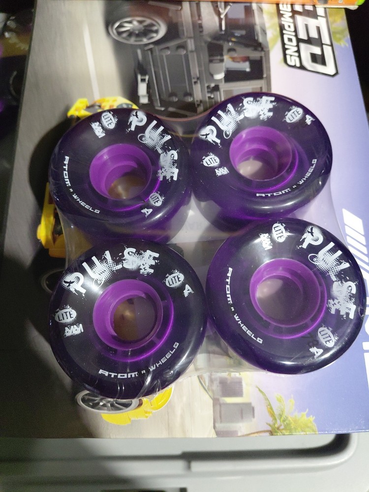 Atom Pulse Lite Outdoor Skate Wheels Purple 62mm 78A Set of 4 Roller Skate Quad