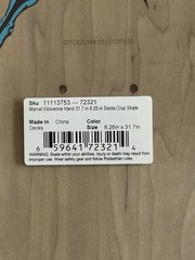 Rare Santa Cruz X Marvel Wolverine Screaming Hand Skateboard In Shrink 8.26