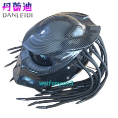 Iron Blood Warrior Helmet Predator Mask Carbon Fibre Motorcycle Headgear Riding
