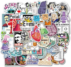 50pcs Laboratory Physics Chemistry Graffiti Stickers Science Einstein Decals