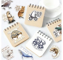 30Pcs Random Cute Inspirational Animal Positive Quote Cartoon Waterproof Sticker