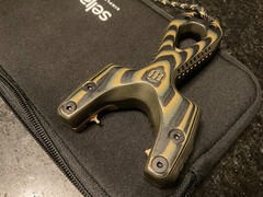 Limited Edition SimpleShot Slant Spartan #51/320, G10, Brass. Slingshot