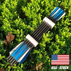 12PCS 20″ Crossbow Bolts Hunting Carbon Crossbow Arrows OD 8.8mm Half Moon Nock