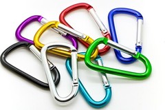 LOT 100 PCS 3″ ALUMINUM D SHAPE CARABINER HOOK KEYCHAIN CLIP SPRING SNAP BUCKLE