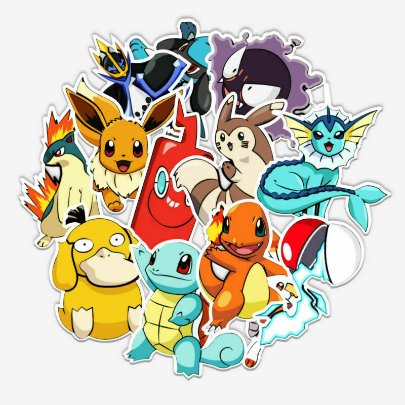 100Pcs Vinyl Cute Anime Stickers Pack Luggage Skateboard Laptop Kids Toy Decals