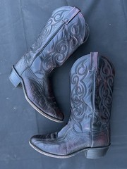 Dan Post, Ostrich Leg Upper, Dark Cherry, 10.5 EW