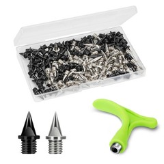 Nuolifee 3/8 Inch Track Spikes, 120 Pcs 9.5mm Alloy Steel Shoe Spikes Replace…