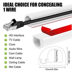 Self-Adhesive Cable Hider, Flexible Wire Cover Cable Raceway for Wires, Wall …