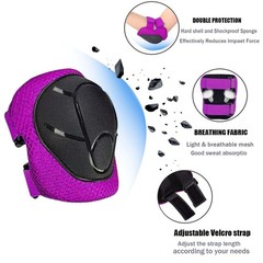 Kids/Youth Knee Pads for Kids 3-14Years Boys Girls 6 in 1 Kids Protective Gea…