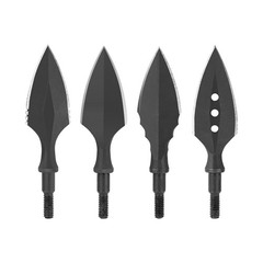 6x Hunting Arrowheads Steel Broadheads Bow Archery Shooting Target Arrow Points