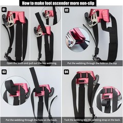 Upgraded Foot Ascender Riser for Climbing, Arborist Gear, 140kg Capacity, 8-13mm