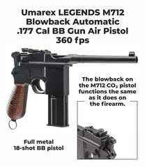 Umarex Legends M712 Blowback Broom Handle .177 Caliber Full Auto BB Air Pistol