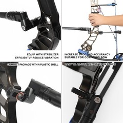 Single Side Adjustable V-Bar Mount Bow Stabilizer Quick Disconnect Rod for Compo