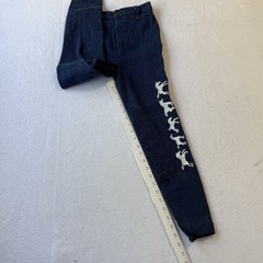 Equestrian Riding Pants Knee Patch Breeches Women 14 Embroidered Horse Navy NEW