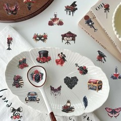 30Pcs Mixed Vintage Gothic Masquerade Clear PET Mask Dark Romance Stickers