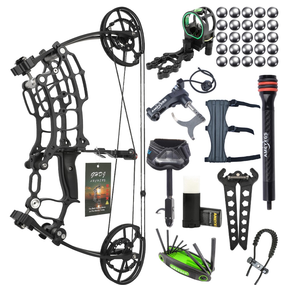 Archery Compound Bow Kit 30-60lbs Dual-use Short Axis Hunting Target RHLH