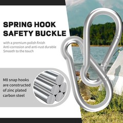 100 Pack 2 Inch Heavy Duty Carabiner Clips Spring Snap Hooks for Swing M5 220lb