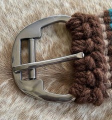 34” Size MOHAIR Western String Girth Cinch Teal and Brown Design
