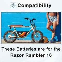 36 Volt Rechargeable Battery Pack for The Razor Rambler 16, (7 Ah, with Harness)