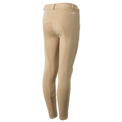 HORZE Active Kids’ Unisex Grip Full Seat Horseback Riding Breeches – Tan – X-L