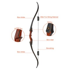 60″ Archery Laminated Takedown Recurve Bow Set 30-50lbs Hunting Target Shooting