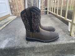 Wolverine Waterproof Brown Western Equestrian Boots with Decorative Stitching
