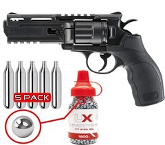 Umarex Brodax .177 Cal Air Pistol, CO2 Revolver w/ CO2 & BB Jug Bundle (2252109)