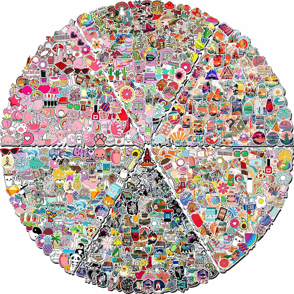 600 PCS Stickers Pack，Cute Colorful Waterproof Stickers，Vinyl Art Stickers.Stick